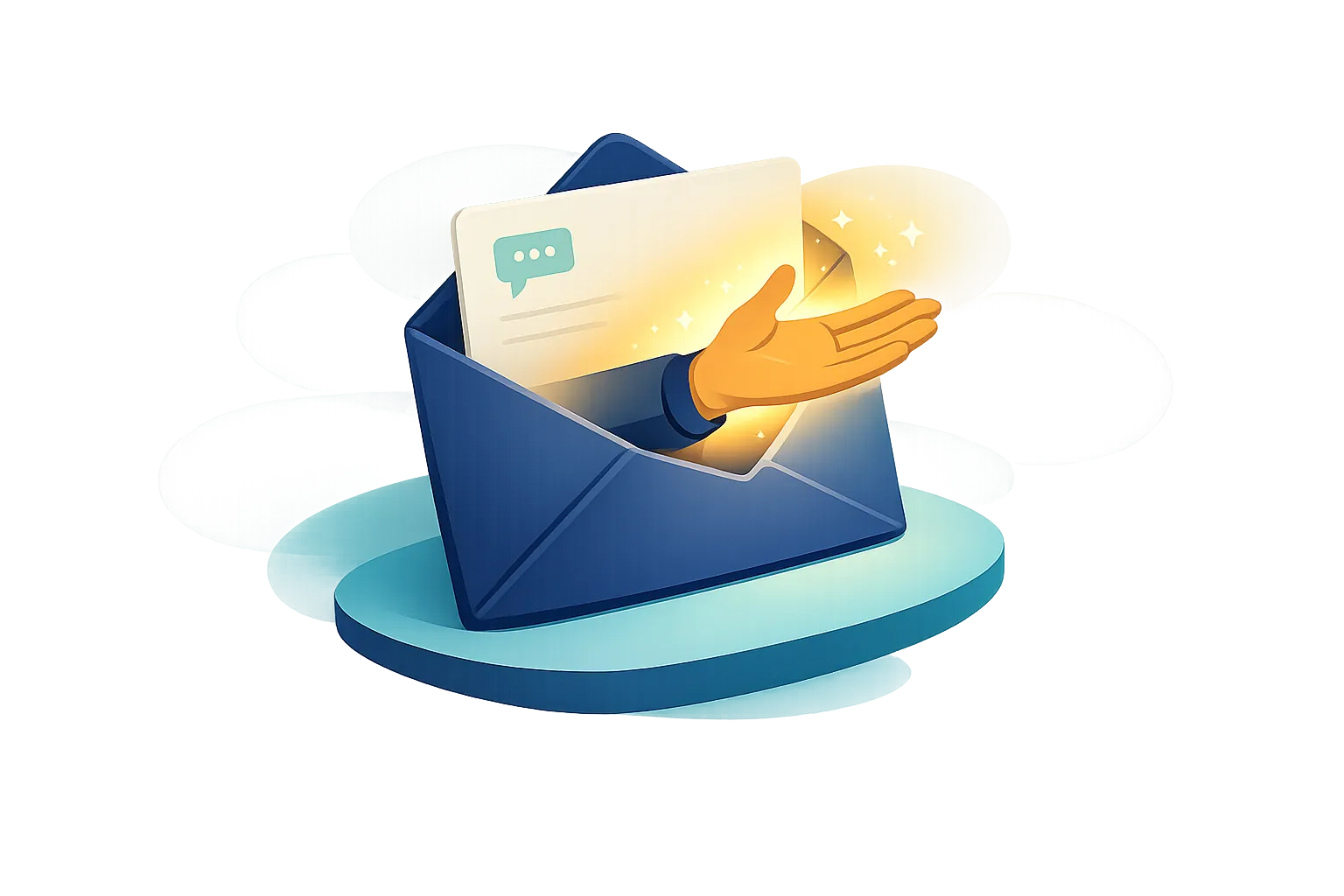 Illustration: an invitation being opened