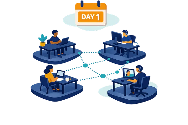 Illustration: multi-day intensive with individual workstations