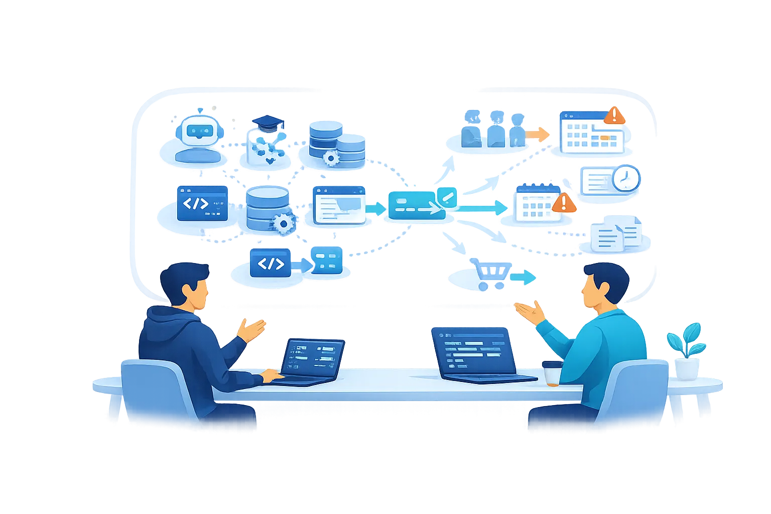 Illustration representing choices between multiple roles