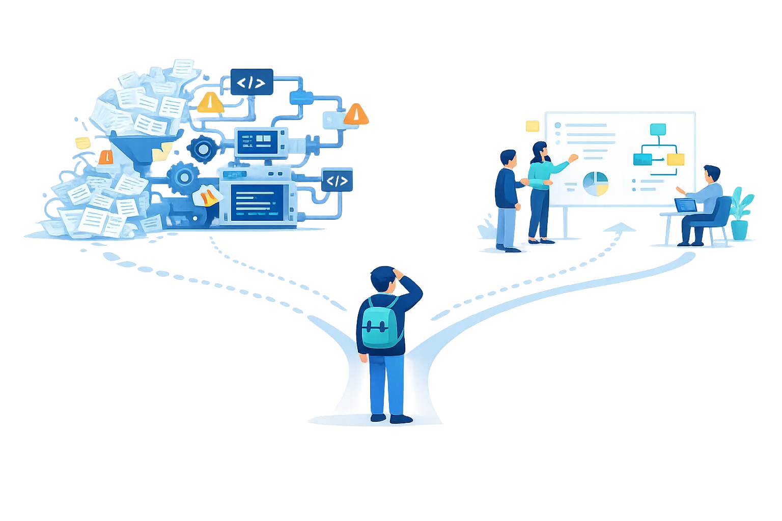 Illustration representing solving business problems